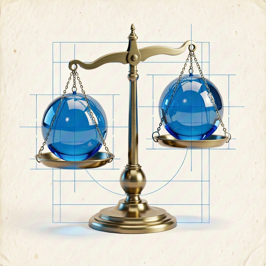 Symbolische Darstellung wirtschaftlicher Balance
